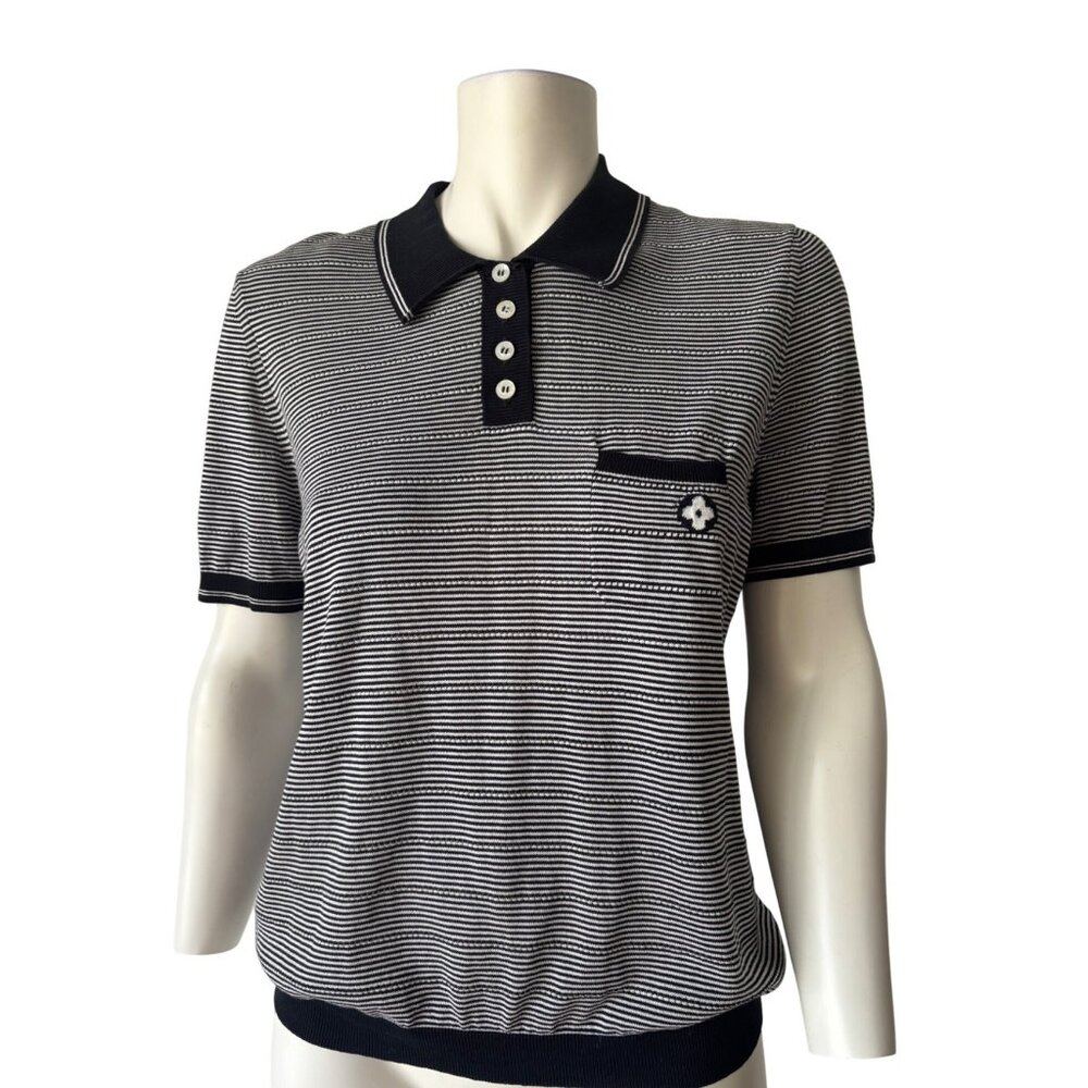 Louis Vuitton Womens Polo  horizontal stripe shirt Size L
